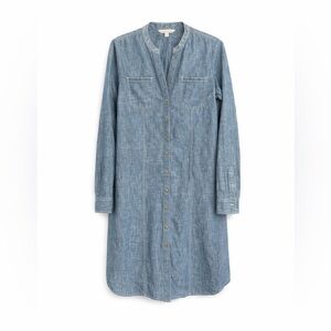 Brooks Brothers Chambray Shirt Dress 100% Cotton Knee Length 6